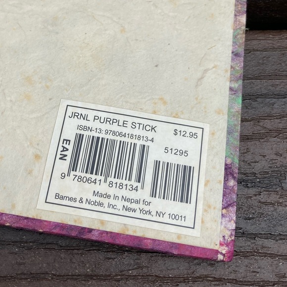 NWT Vintage Handcrafted Nepalese Lokta Tree Paper Purple Green Cover Sketchbook - Picture 10 of 16